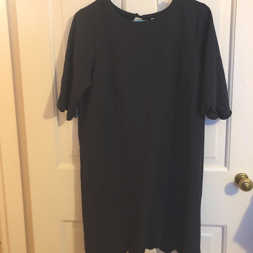 Uncle Frank Gray Dress with Scalloped Edges Size S